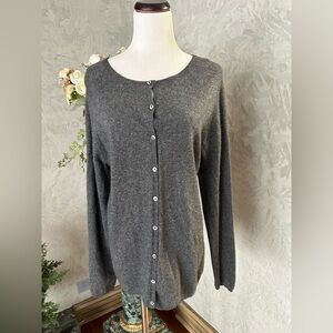 Sutton Studio cashmere for bloomingdale’s Dark Charcoal Button-Up